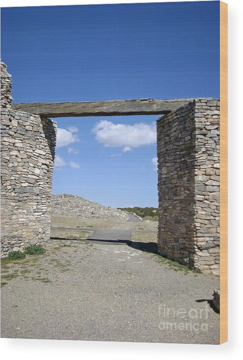 Limestone Wood Print featuring the photograph Gran Quivira Gate by Birgit Seeger-Brooks