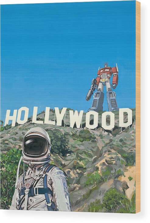 Astronaut Wood Print featuring the painting Hollywood Prime by Scott Listfield