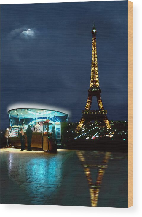 Paris Wood Print featuring the photograph Hot Dog in Paris by Mike McGlothlen