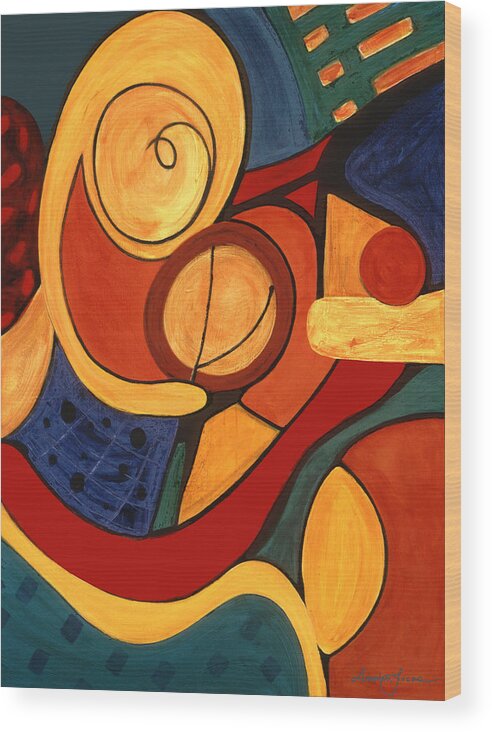 Abstract Art Wood Print featuring the painting Illuminatus 3 by Stephen Lucas
