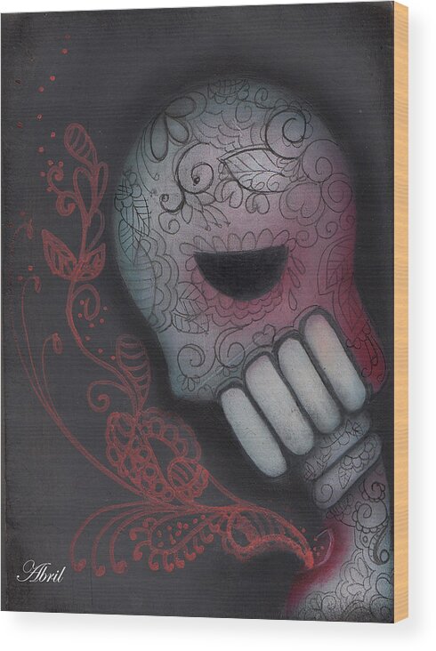 Day Of The Dead Wood Print featuring the painting Inner Feelings by Abril Andrade