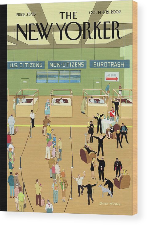 Lines Wood Print featuring the painting International Arrivals by Bruce McCall