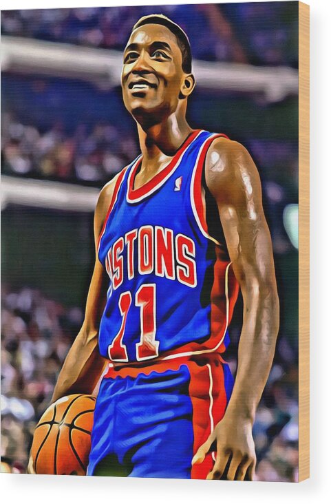 Isiah Thomas Wood Print featuring the painting Isiah Thomas by Florian Rodarte