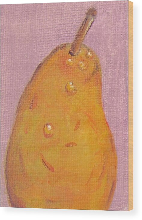 Pear Wood Print featuring the Juicy Pear by Laurie Morgan