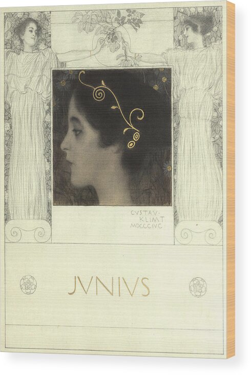 Gustav Klimt Wood Print featuring the painting Junius by Gustav Klimt