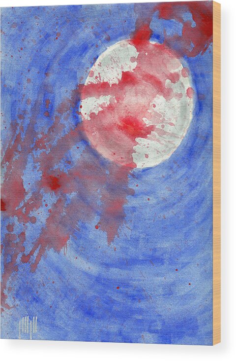 Moon Wood Print featuring the painting Killing Moon by Eric Forster