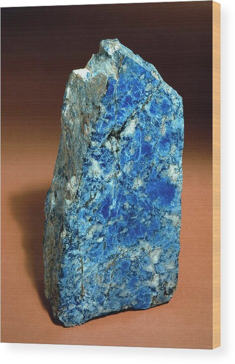 Blue Wood Print featuring the photograph Lapis Lazuli by Natural History Museum, London/science Photo Library