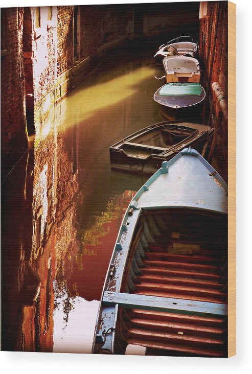 Legata Nel Canale Wood Print featuring the photograph Legata Nel Canale by Micki Findlay