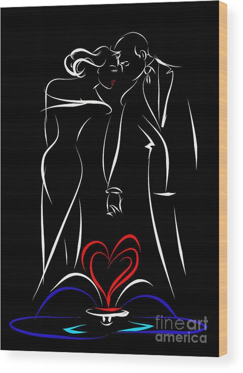Love Wood Print featuring the digital art Love by Andrzej Szczerski