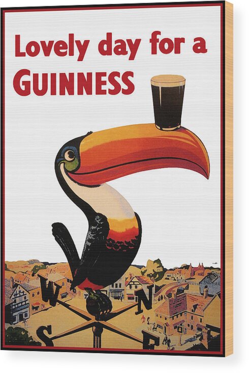 #faatoppicks Wood Print featuring the digital art Lovely Day for a Guinness by Georgia Clare
