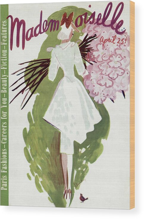 Fashion Wood Print featuring the photograph Mademoiselle Cover Featuring A Woman Carrying by Elizabeth Dauber