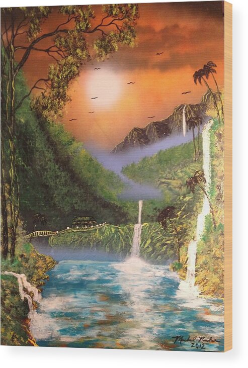 Maui Wood Print featuring the painting Maui by Michael Rucker