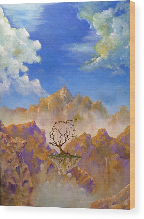 Mountains Wood Print featuring the painting Meditation by James Andrews