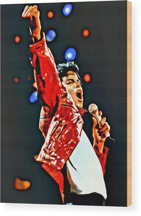 King Wood Print featuring the painting Michael by Florian Rodarte