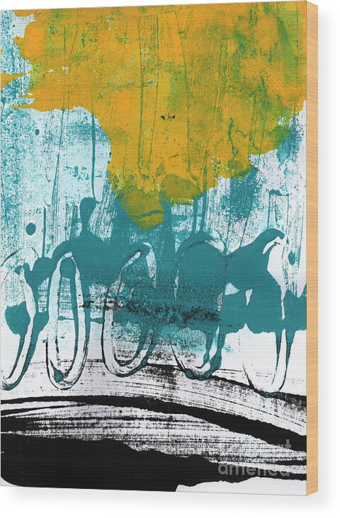 Abstract Painting Wood Print featuring the painting Morning Ride by Linda Woods