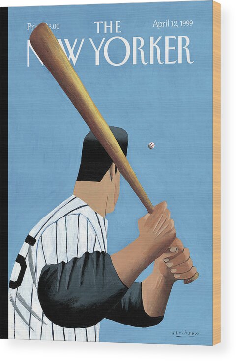 Opening Day Wood Print featuring the painting New Yorker April 12th, 1999 by Mark Ulriksen