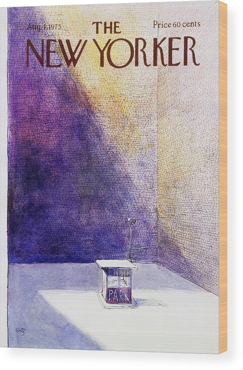 Illustration Wood Print featuring the painting New Yorker August 4th 1975 by Arthur Getz