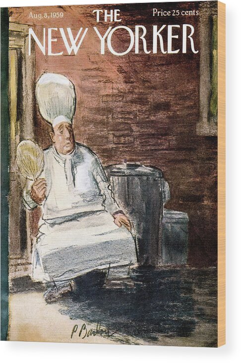 Perry Barlow Pba Wood Print featuring the painting New Yorker August 8th, 1959 by Perry Barlow