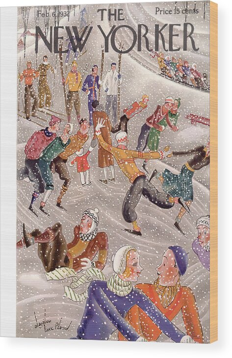 Winter Wood Print featuring the painting New Yorker February 6th, 1932 by Constantin Alajalov