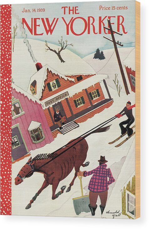 Horse Wood Print featuring the painting New Yorker January 14, 1939 by Arnold Hall