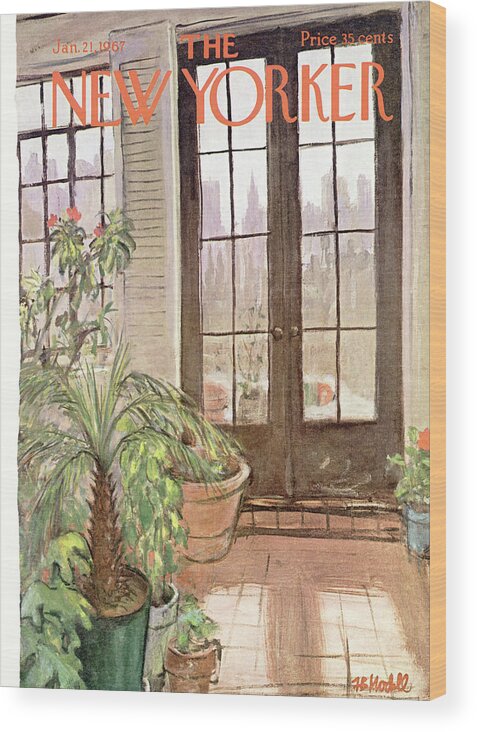 Winter Garden Wood Print featuring the painting New Yorker January 21st, 1967 by Frank Modell