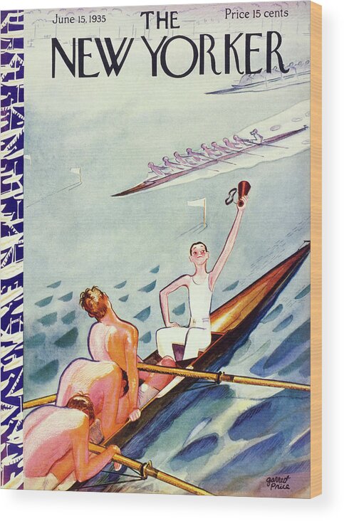 Sport Wood Print featuring the painting New Yorker June 15 1935 by Garrett Price