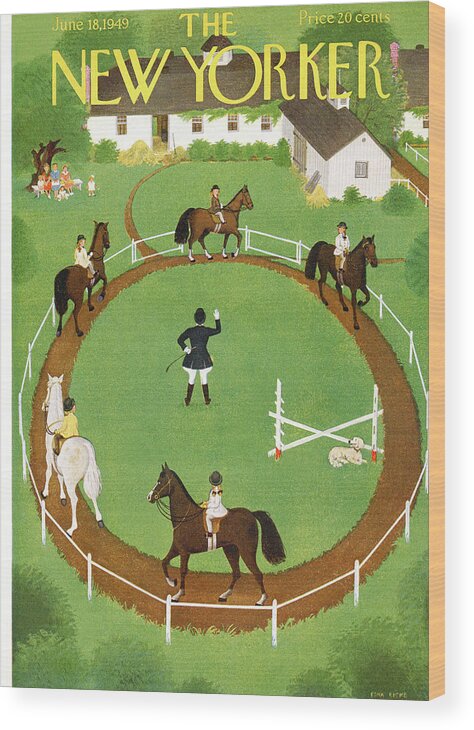 Horse Wood Print featuring the painting New Yorker June 18th, 1949 by Edna Eicke