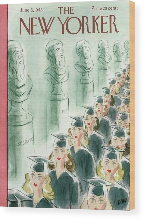 School Wood Print featuring the painting New Yorker June 5th, 1948 by Leonard Dove