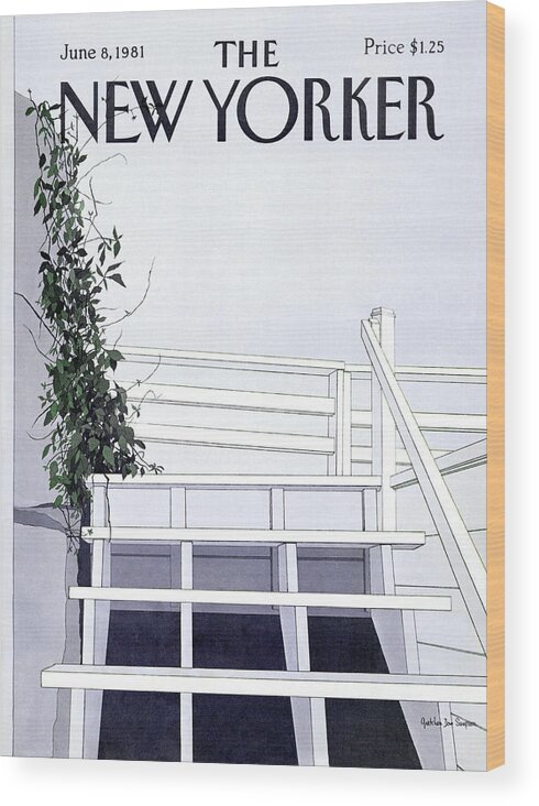 Nature Wood Print featuring the painting New Yorker June 8th, 1981 by Gretchen Dow Simpson