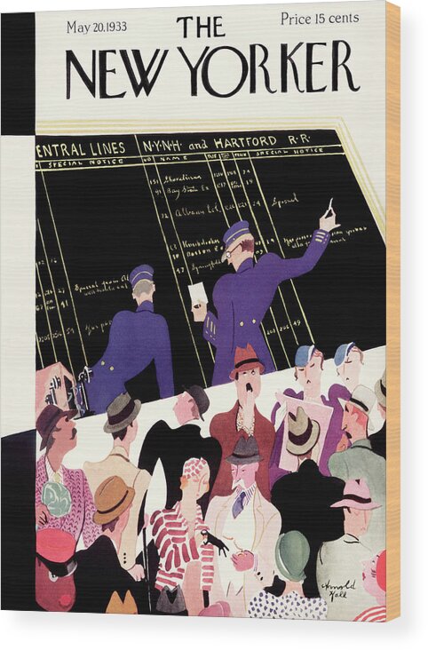 Train Wood Print featuring the painting New Yorker May 20th, 1933 by Arnold Hall