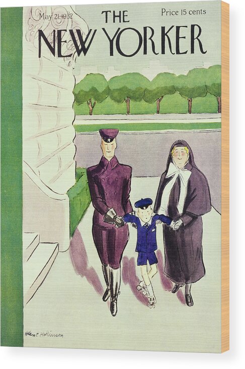 Illustration Wood Print featuring the painting New Yorker May 21 1932 by Helene E Hokinson