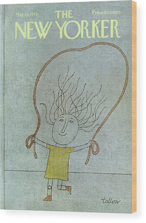 Little Girl Wood Print featuring the painting New Yorker May 26th, 1975 by Robert Tallon