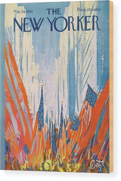Urban Wood Print featuring the painting New Yorker May 29th, 1965 by Arthur Getz