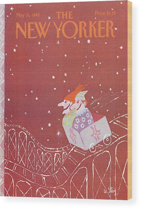 Entertainment Wood Print featuring the painting New Yorker May 31st, 1982 by William Steig