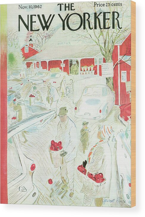 Farm Wood Print featuring the painting New Yorker November 10th, 1962 by Garrett Price