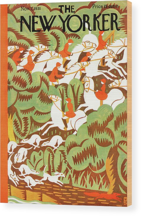 Autumn Wood Print featuring the painting New Yorker November 7th, 1931 by Margaret Schloeman