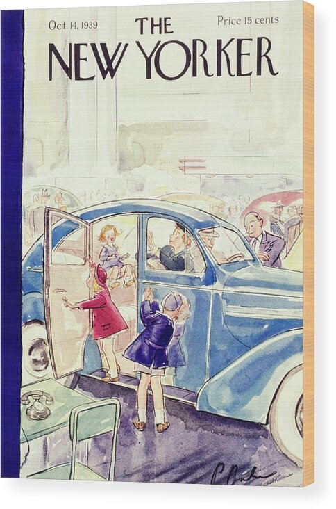 Children Wood Print featuring the painting New Yorker October 14 1939 by Perry Barlow