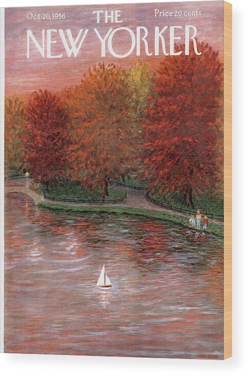 Season Wood Print featuring the painting New Yorker October 20th, 1956 by Edna Eicke