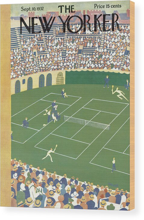 Sports Wood Print featuring the painting New Yorker September 10th, 1932 by Theodore G Haupt