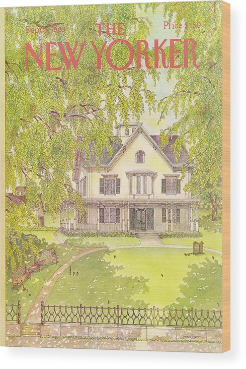 House Wood Print featuring the painting New Yorker September 5th, 1983 by Jenni Oliver