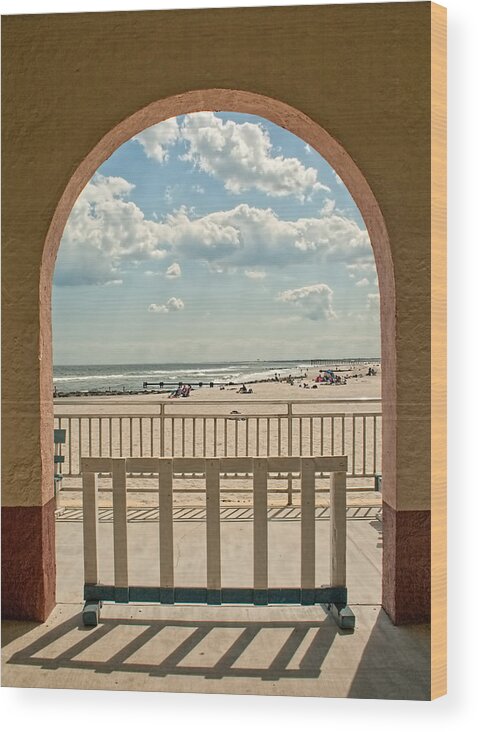 Beach Wood Print featuring the photograph Ocean City Beach View by Kristia Adams