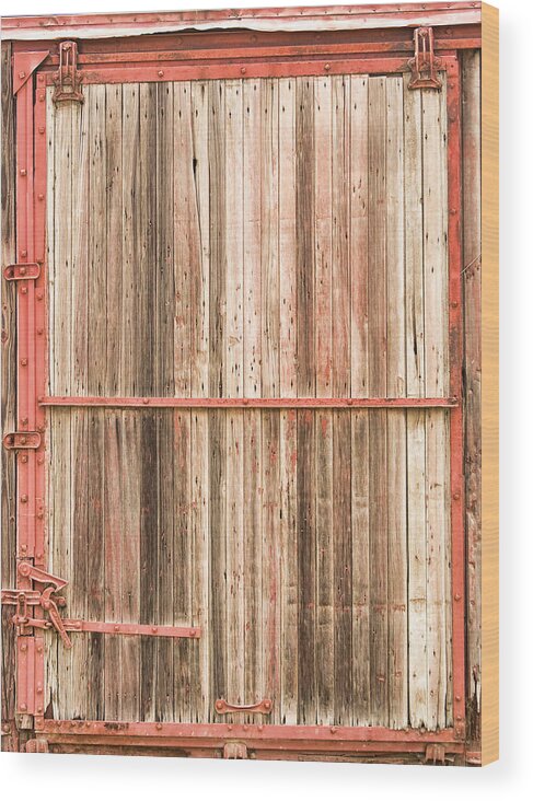 Train Door Wood Print featuring the photograph Old Rustic Railroad Train Car Door by James BO Insogna