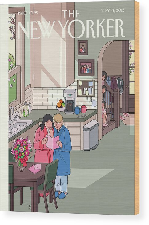 Women Wood Print featuring the painting Mothers' Day by Chris Ware