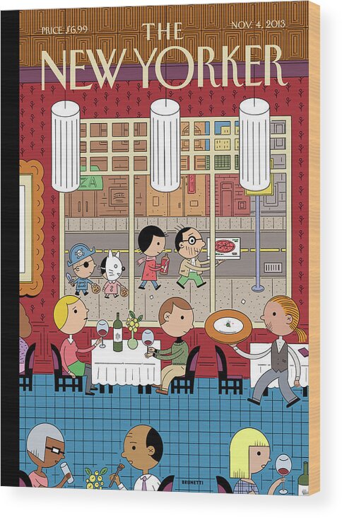 Fast Food Wood Print featuring the painting Fast Food by Ivan Brunetti