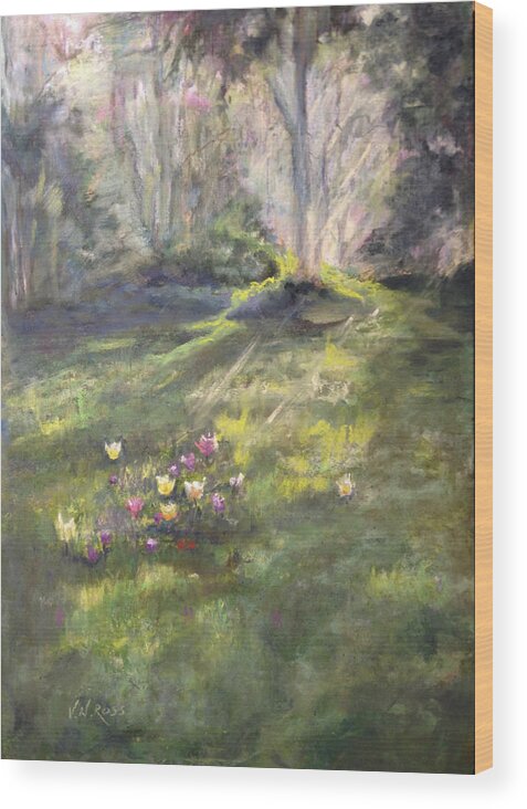 Paris Wood Print featuring the painting Pere Lachaise Spring by Vicki Ross