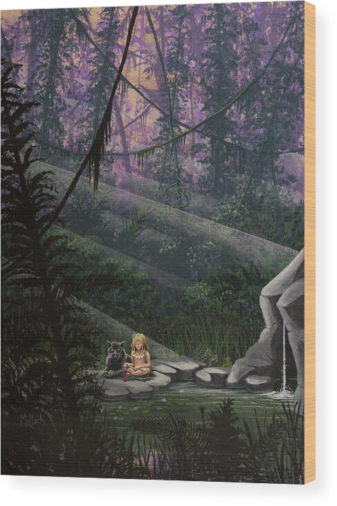 Rima Wood Print featuring the painting Rainforest Mysteries by Jack Malloch