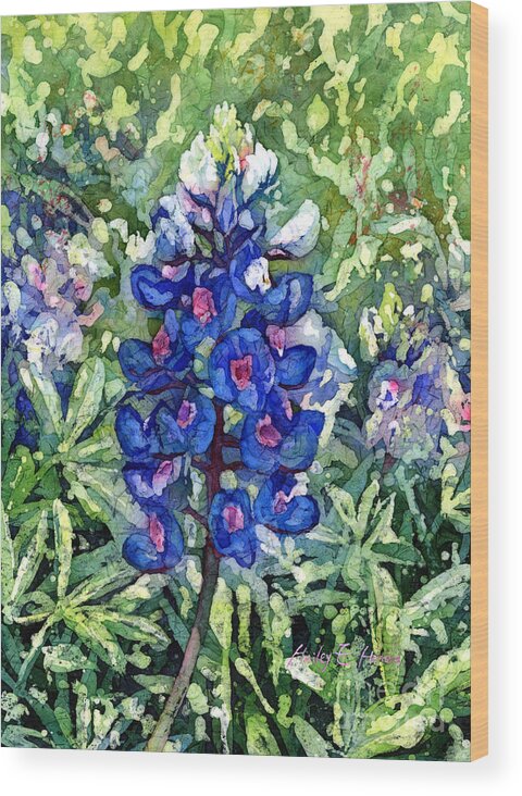 Bluebonnet Wood Print featuring the painting Rhapsody in Blue by Hailey E Herrera