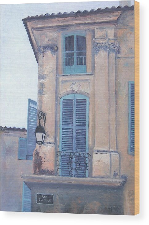 Aix-en-provence Wood Print featuring the painting Rue Espariat Aix-en-Provence by Jan Matson