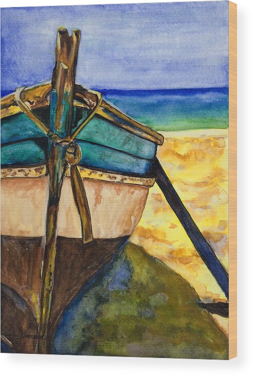 Boat Wood Print featuring the painting Seaworthy by Dale Bernard