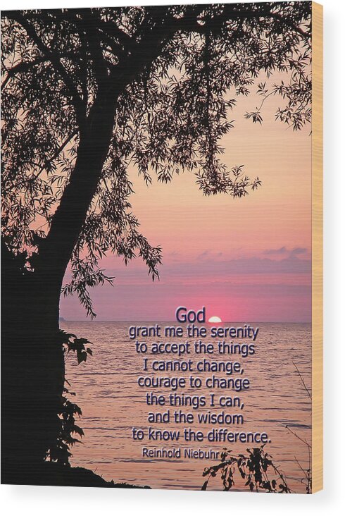 Serenity Prayer Wood Print featuring the photograph Serenity by Aimee L Maher ALM GALLERY